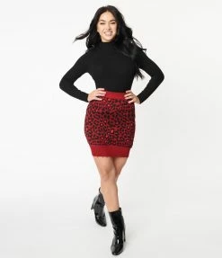 Silver Stop Inc. (Jawbreaker) Red Leopard Print Mini Skirt Sale