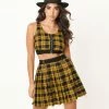 Silver Stop Inc. (Jawbreaker) Yellow & Black Plaid Crop Top