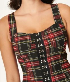 Silver Stop Inc. (Jawbreaker) Red Tartan Plaid Hook Front Mini Dress Sale