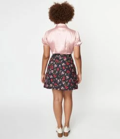 Factory X (Princess Highway) Sale Navy & French Cherry Print Mini Skirt