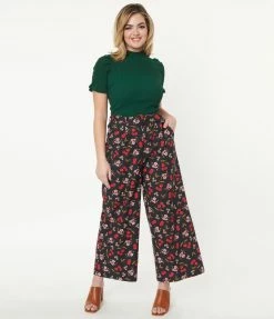 Factory X (Princess Highway) Sale Navy & Cherry Print Pants