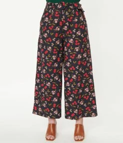 Factory X (Princess Highway) Sale Navy & Cherry Print Pants