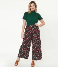 Factory X (Princess Highway) Sale Navy & Cherry Print Pants