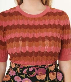Factory X (Princess Highway) Sale Pink Wave Stripe Sweater Top