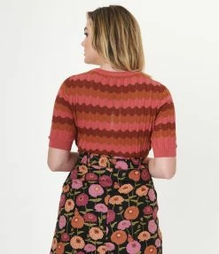 Factory X (Princess Highway) Sale Pink Wave Stripe Sweater Top