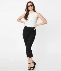 Smak Parlour Black Heart Pocket Smarty Pants Capris Sale