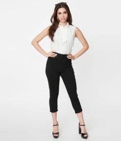 Smak Parlour Black Heart Pocket Smarty Pants Capris Sale