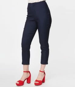 Smak Parlour Dark Denim Heart Pocket Smarty Pants Capris