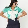 Unique Vintage Seafoam & White Polka Dots Candy Sailor Blouse