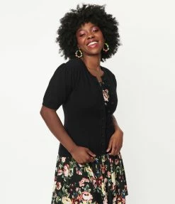 Unique Vintage Black Telluride Cardigan Sweater