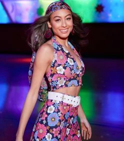 Smak Parlour Black & Purple Retro Floral Easy Does It Mini Skirt Sale