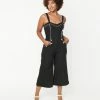 Unique Vintage Black Nautical Retro Ready Jumpsuit