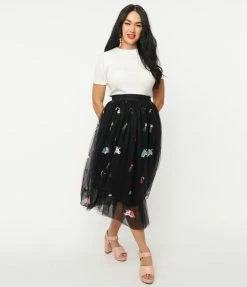 Unique Vintage Black Tulle & Rainbow Unicorn Hilty Skirt Sale