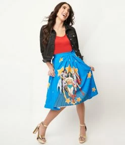DC Comics X Unique Vintage Women Of DC Swing Skirt Fan Flair