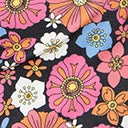 Hair Accessories Smak Parlour Black & Purple Retro Floral Long Hair Scarf