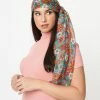 Hair Accessories Smak Parlour Turquoise & Pink Floral Long Hair Scarf
