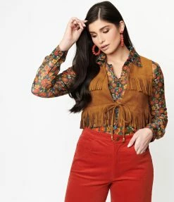 Barbie X Unique Vintage Brown Suede Gaucho Gear Vest