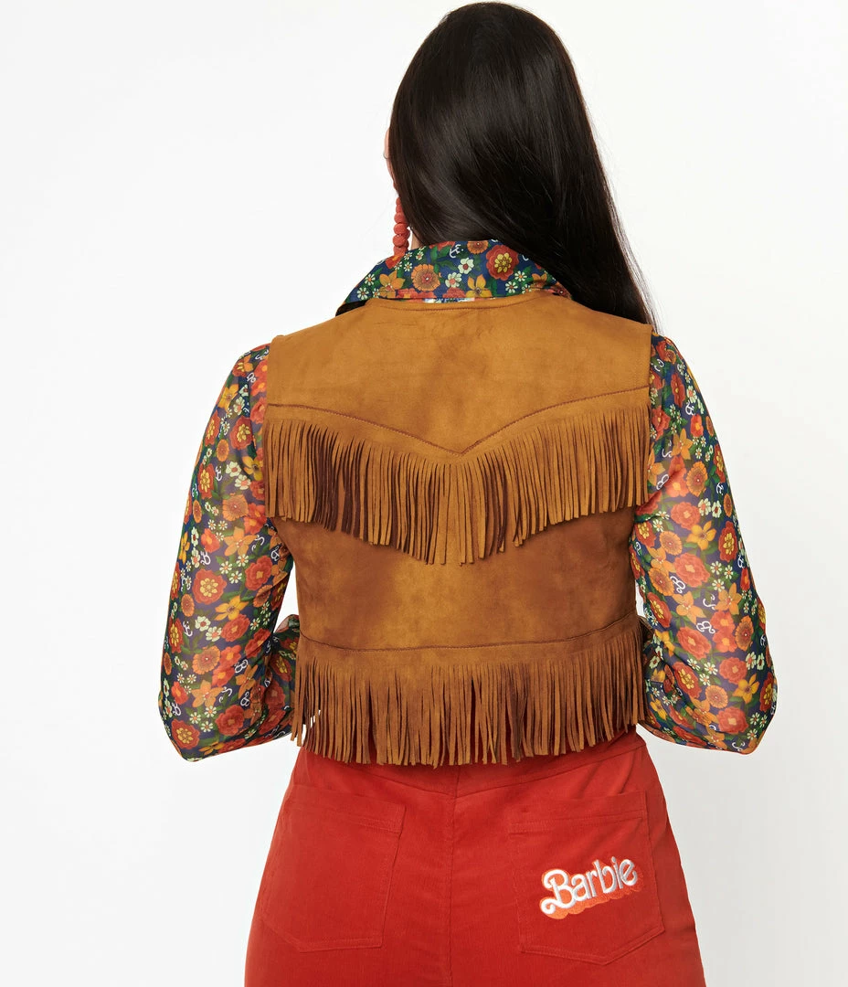 Barbie X Unique Vintage Brown Suede Gaucho Gear Vest