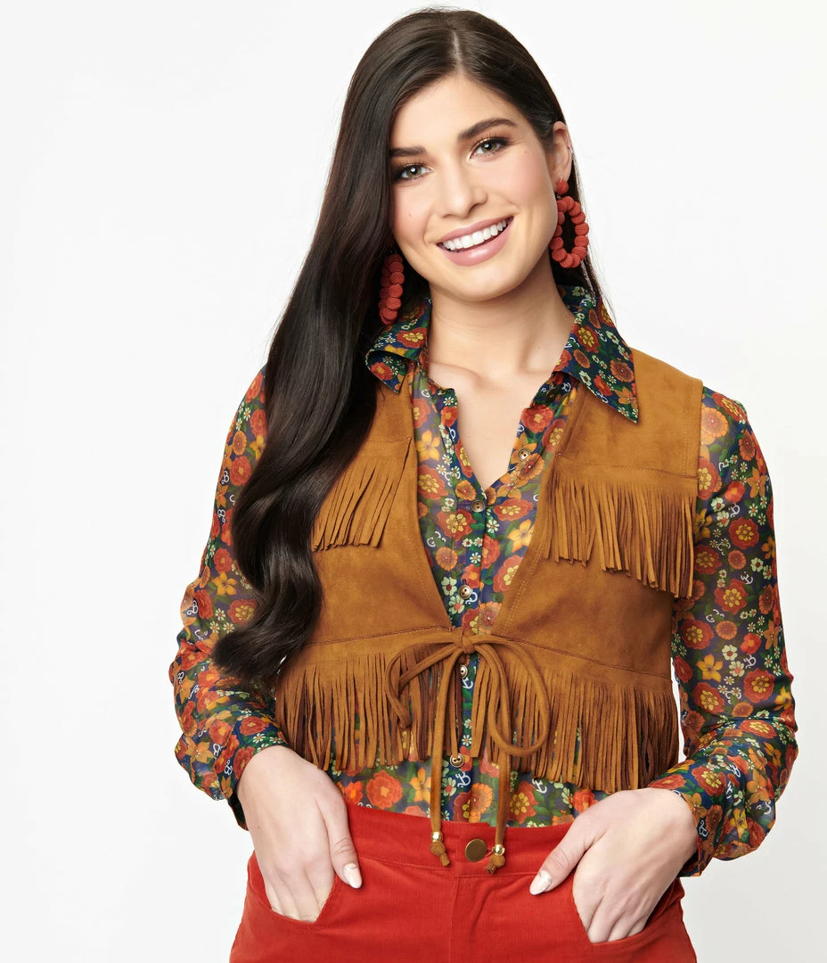 Barbie X Unique Vintage Brown Suede Gaucho Gear Vest