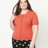 Sale Unique Vintage Plus Size Burnt Orange Telluride Cardigan Sweater