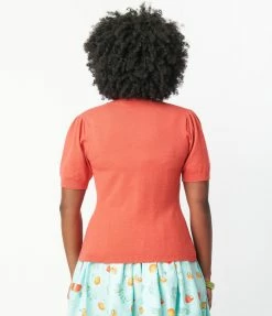 Unique Vintage Burnt Orange Telluride Cardigan Sweater Sale