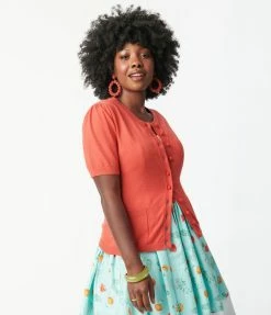 Unique Vintage Burnt Orange Telluride Cardigan Sweater Sale