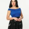 Sale Unique Vintage Blue Maraschino Top