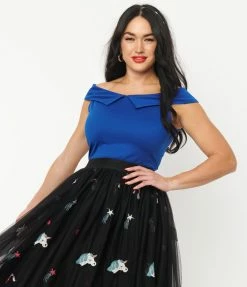 Sale Unique Vintage Blue Maraschino Top