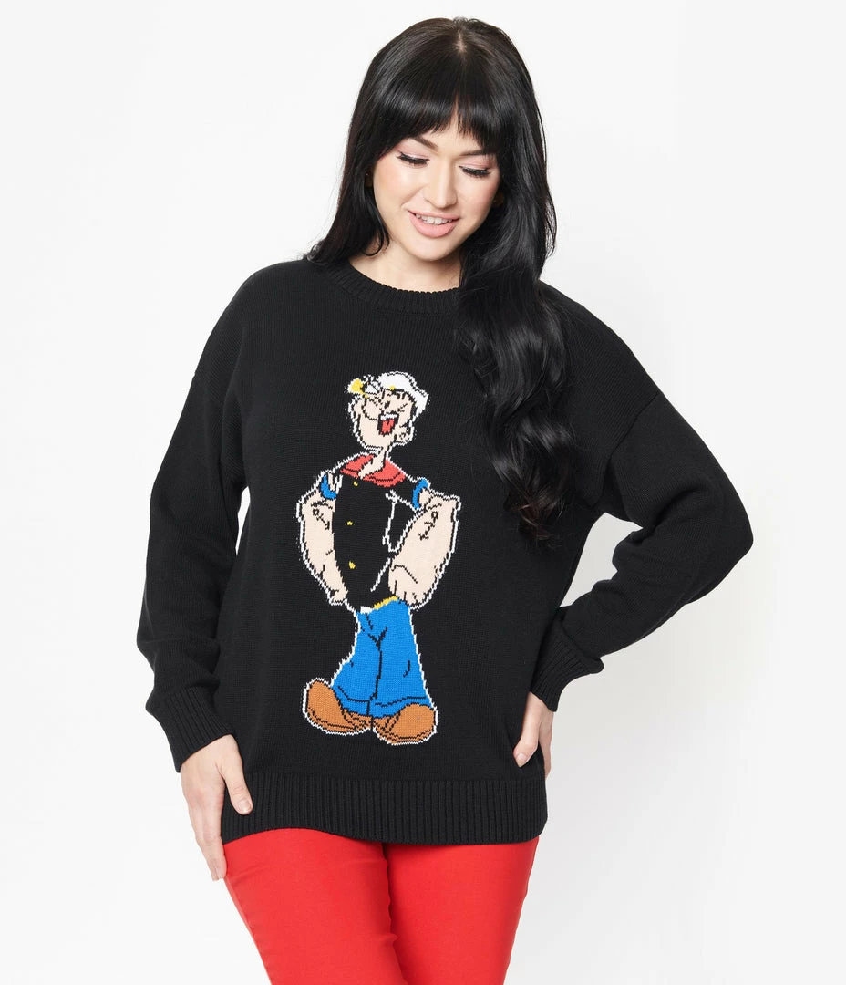 Popeye X Unique Vintage Popeye The Sailor Man Sweater Fan Flair