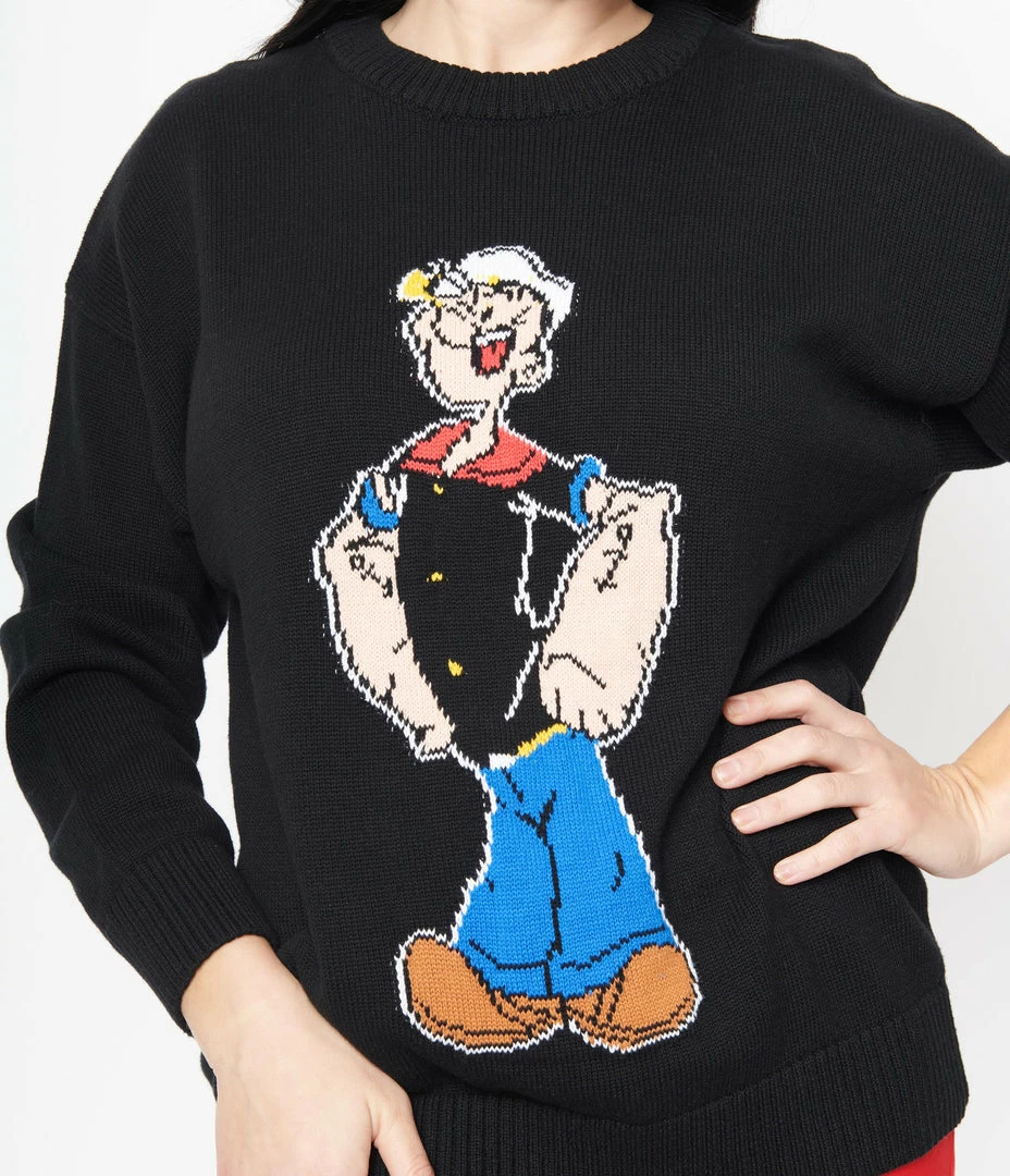 Popeye X Unique Vintage Popeye The Sailor Man Sweater Fan Flair