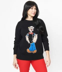 Popeye X Unique Vintage Popeye The Sailor Man Sweater Fan Flair