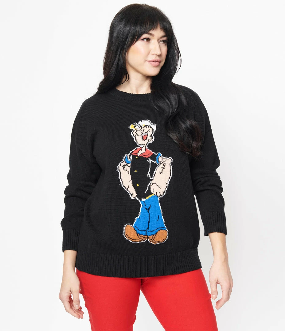 Popeye X Unique Vintage Popeye The Sailor Man Sweater Fan Flair