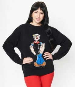Popeye X Unique Vintage Popeye The Sailor Man Sweater Fan Flair