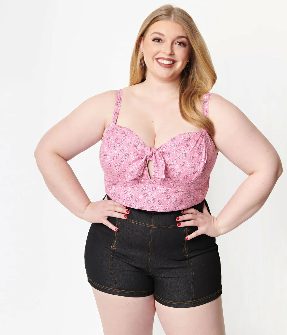 Sale Unique Vintage Plus Size Black Denim Summer Love Shorts