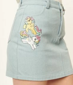 My Little Pony X Unique Vintage Cutie Mark Denim Mini Skirt