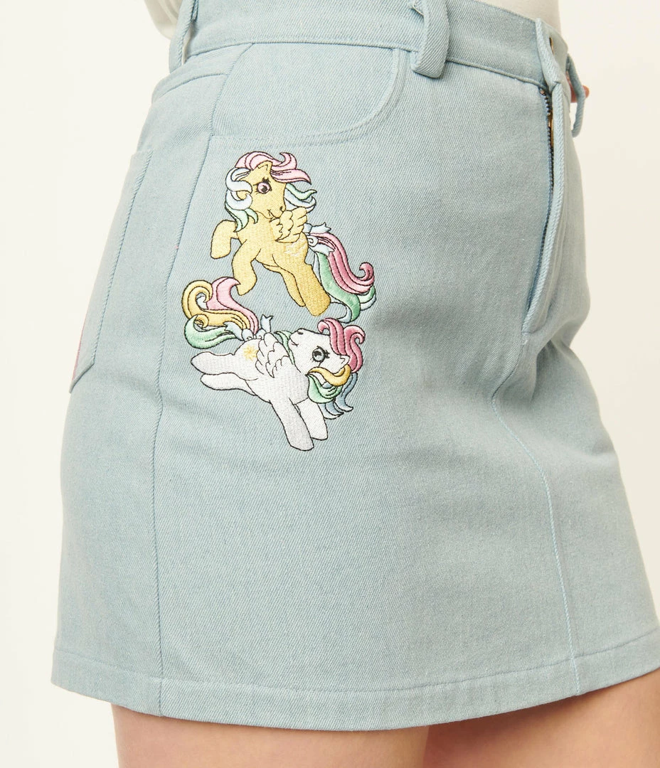 My Little Pony X Unique Vintage Cutie Mark Denim Mini Skirt
