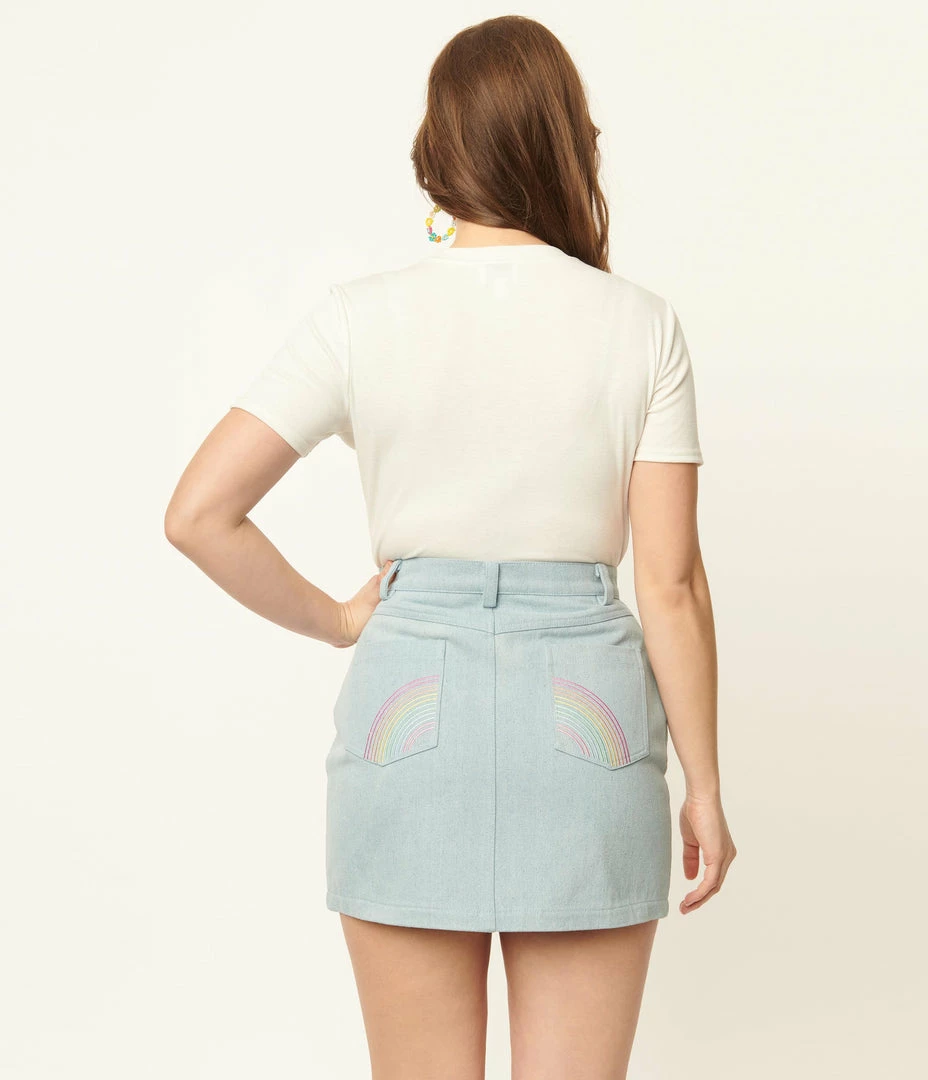 My Little Pony X Unique Vintage Cutie Mark Denim Mini Skirt