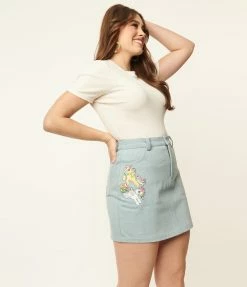 My Little Pony X Unique Vintage Cutie Mark Denim Mini Skirt