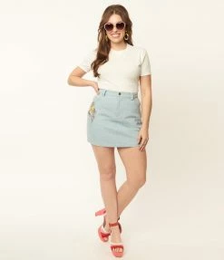 My Little Pony X Unique Vintage Cutie Mark Denim Mini Skirt