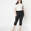 Unique Vintage Plus Size Black & Pink Strawberry Print Darienne Capris Clothing
