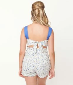 Peanuts X Unique Vintage All About Snoopy Print Heat Wave Romper Fan Flair