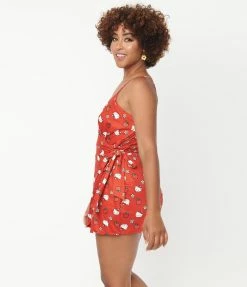 Hello Kitty X Unique Vintage Red Apple Lottie Wrap Romper