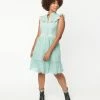Unique Vintage Mint Lace Sweet Delight Fit & Flare Dress Sale