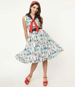 Popeye X Unique Vintage Classic Comic Print Swing Dress