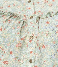 Unique Vintage Plus Size Mint & Multicolor Ditsy Floral Annie Blouse Sale