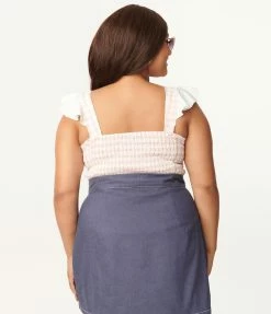 Smak Parlour Plus Size Pink Gingham Eyelet Double Major Top Sale