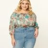 Unique Vintage Plus Size Mint Floral Print Sweet Stuff Crop Top Sale