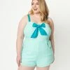 Unique Vintage Plus Size Aruba Blue Eyelet Rae Romper