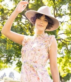 Unique Vintage Pink & Pastel Floral Print Beauty Queen Maxi Dress