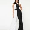 Smak Parlour Black & White Colorblock Draped Darling Jumpsuit Sale